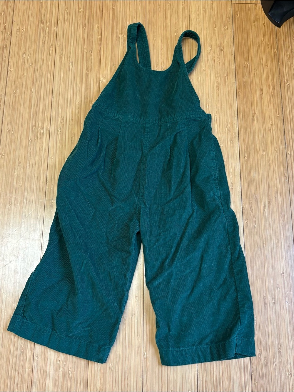 Kids Dark Green Corduroy Overalls Jumpsuit